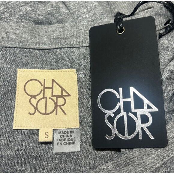 NWT CHASER Nordstrom Y2K Grey Long SLEEVE CREW NECK Super Long Tee Size Small - Picture 4 of 12